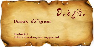 Dusek Ágnes névjegykártya